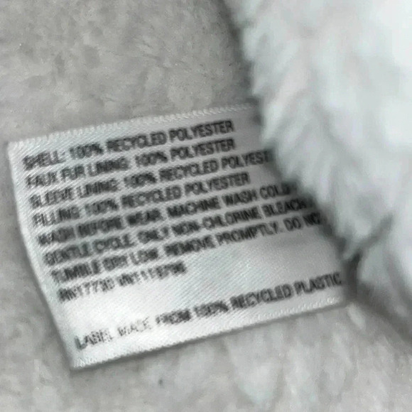 Cat and Jack NWOT KIDS fuzzy interior jacket coat w hood, pockets zip & button - Picture 4 of 6